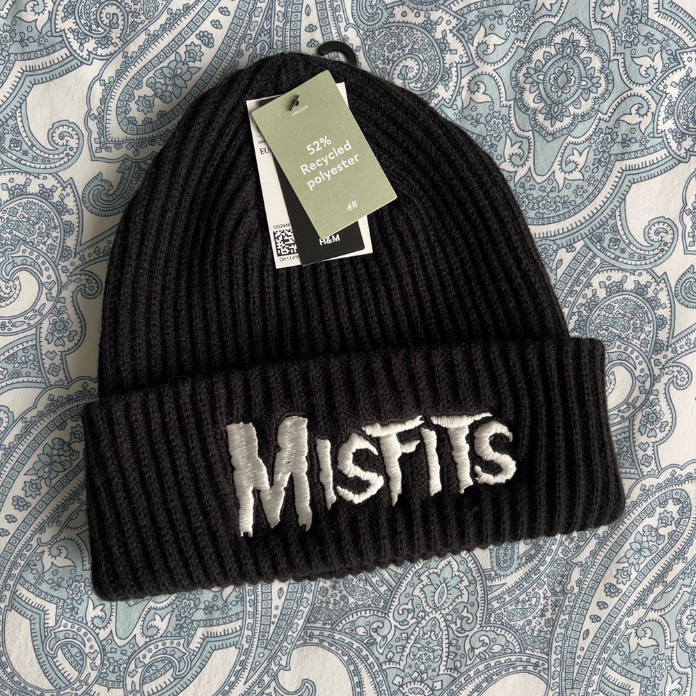 H&M Black Beanie with Misfits Logo